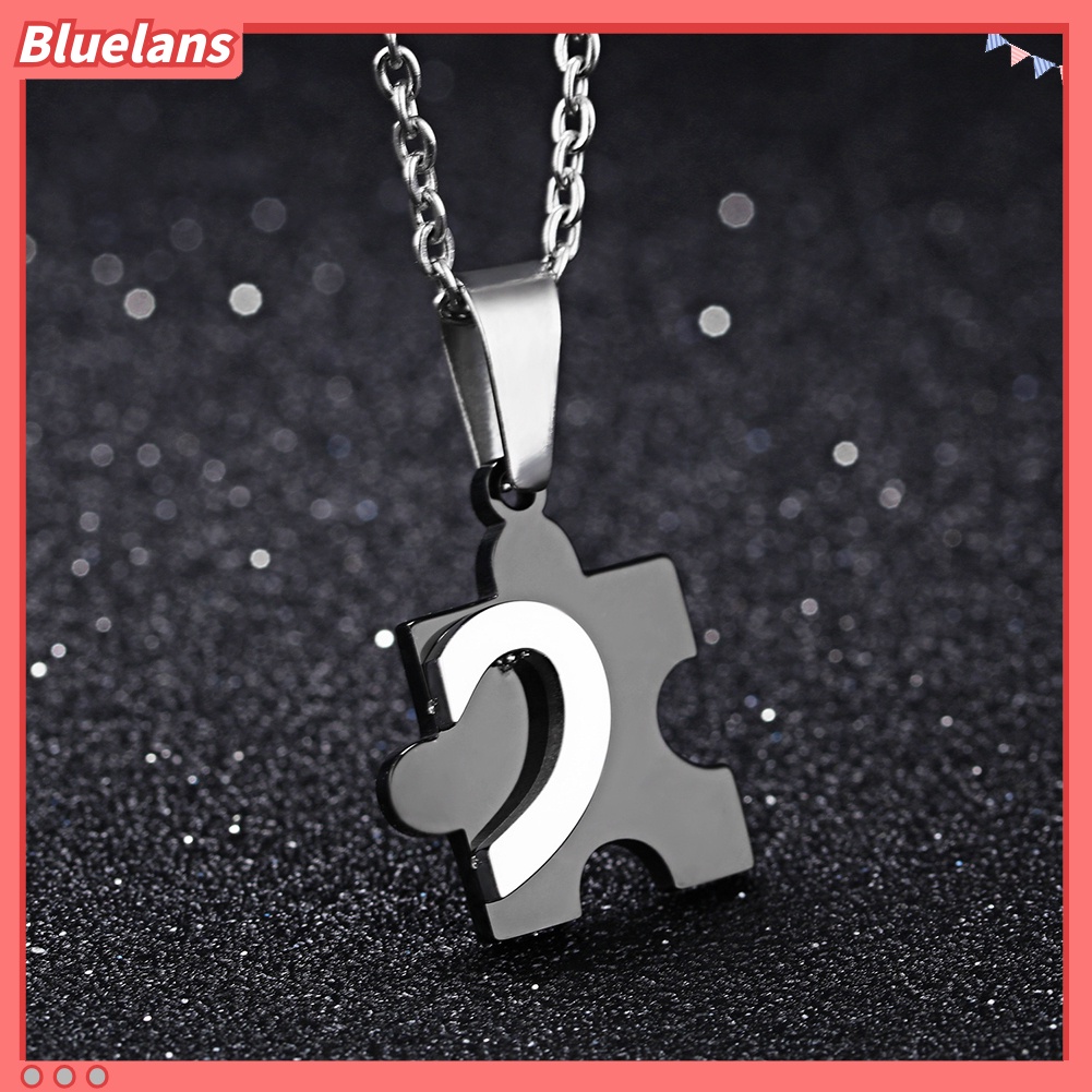 [Bayar Di Tempat]Baru! Kalung Couple Bahan Stainless Steel Dengan Liontin Hati