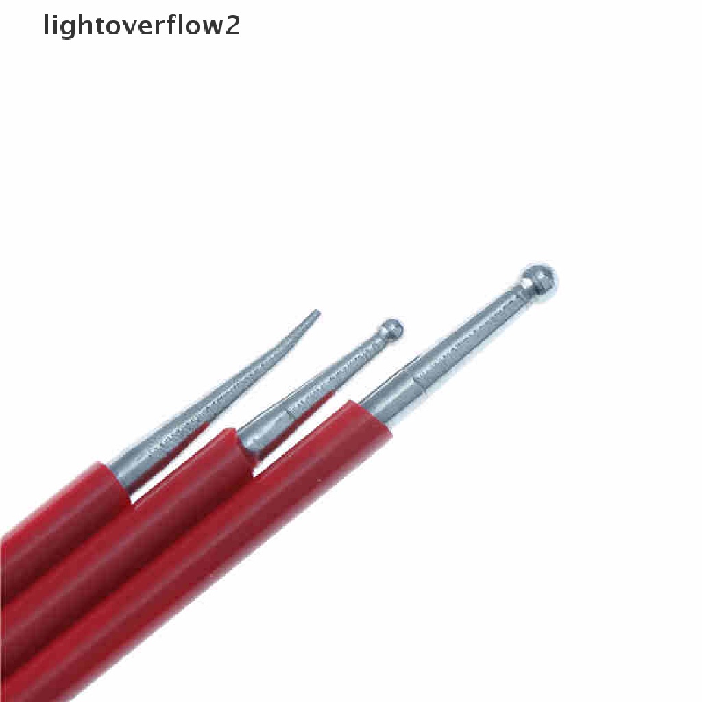 (lightoverflow2) 3pcs / Set Alat Pahat Tembikar Tanah Liat / Polymer / Keramik DIY
