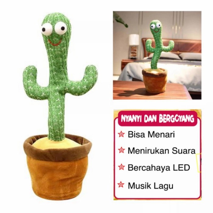 Educate Boneka Kaktus Goyang Joget Joged Bisa Ngomong