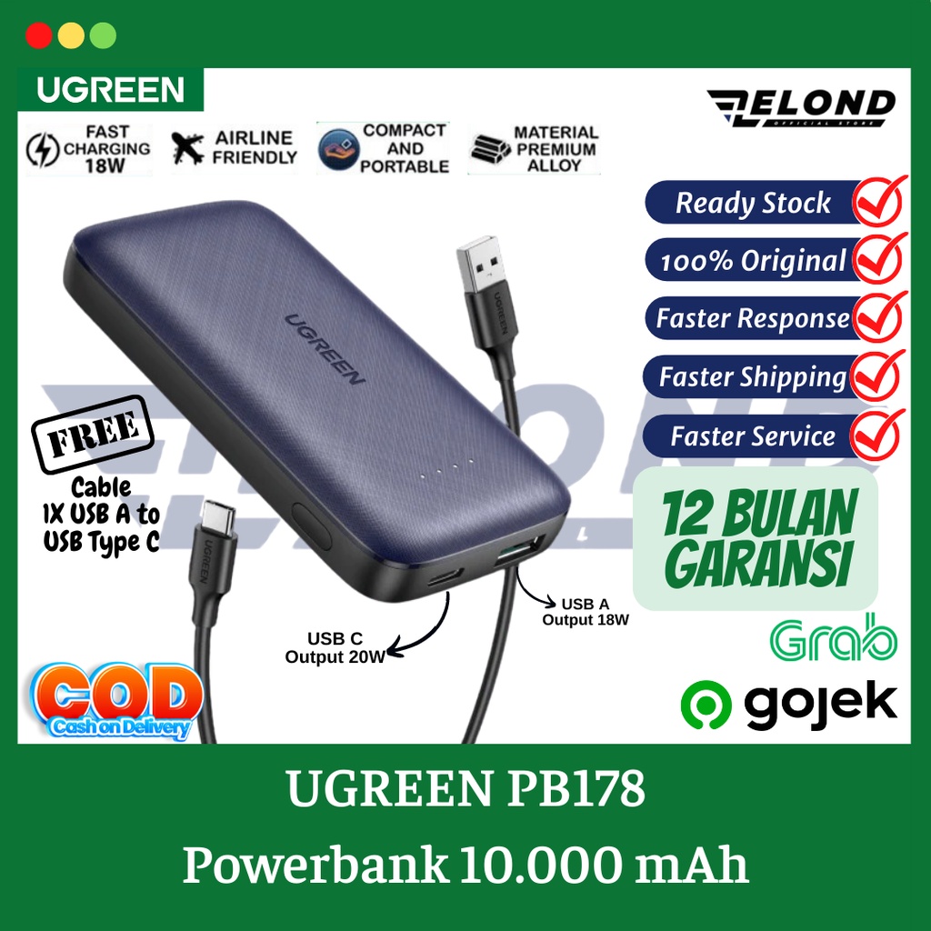 Jual Ugreen Power Bank Mini Mah Pd W Fast Usb Type C W Shopee Indonesia