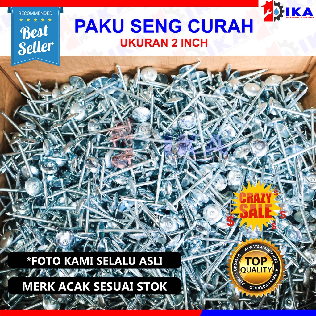 PAKU PAYUNG 2 INCH / 5 CM / PAKU SENG / PAKU ASBES CURAH 10 Kg