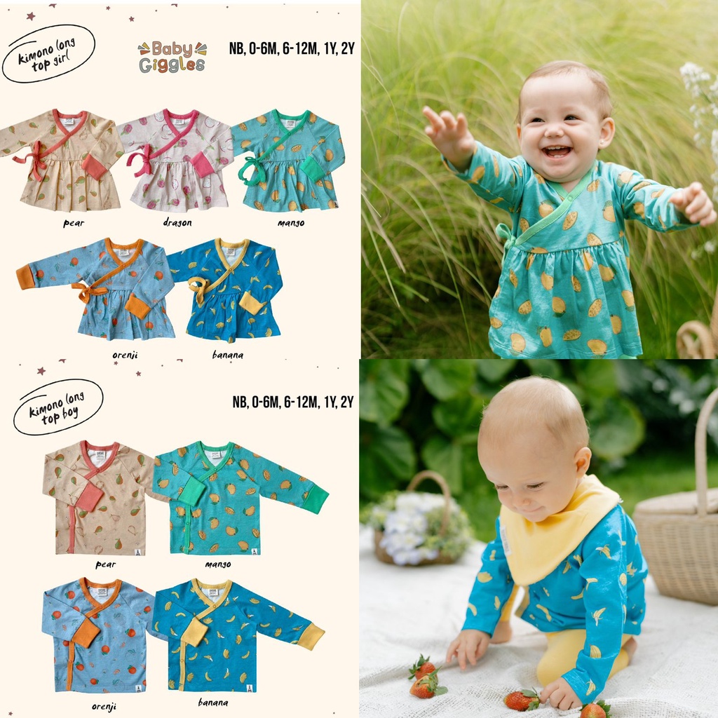 Bohopanna - Kimono Long Top Girl &amp; Unisex Tutti Frutti / Atasan Bayi Dan Anak