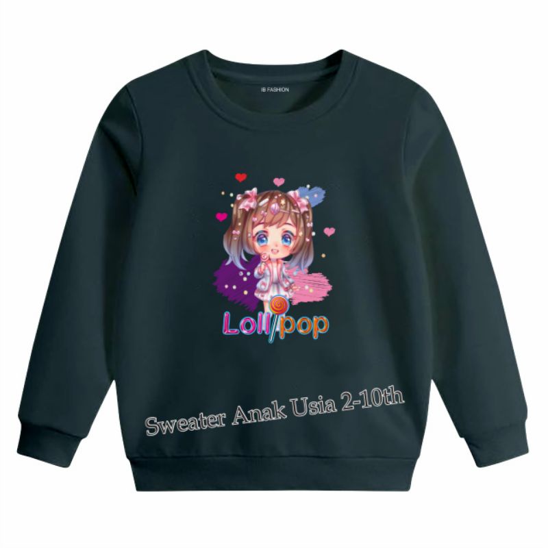 ((IB))SWEATER ANAK PEREMPUAN/CEWEK LOLYPOP DIGITAL SABLON