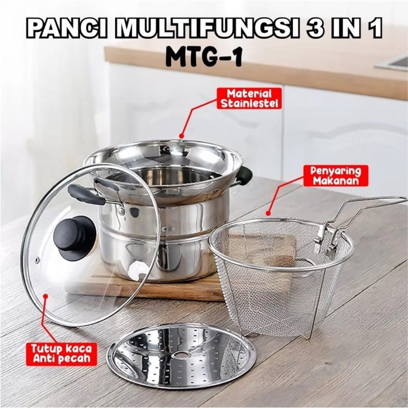 PANCI KENTANG 3 IN1 PANCI MIE KUKUS REBUS GORENG / PANCI PENGGORENG KENTANG / PANCI MIE ANEKA CRISPY