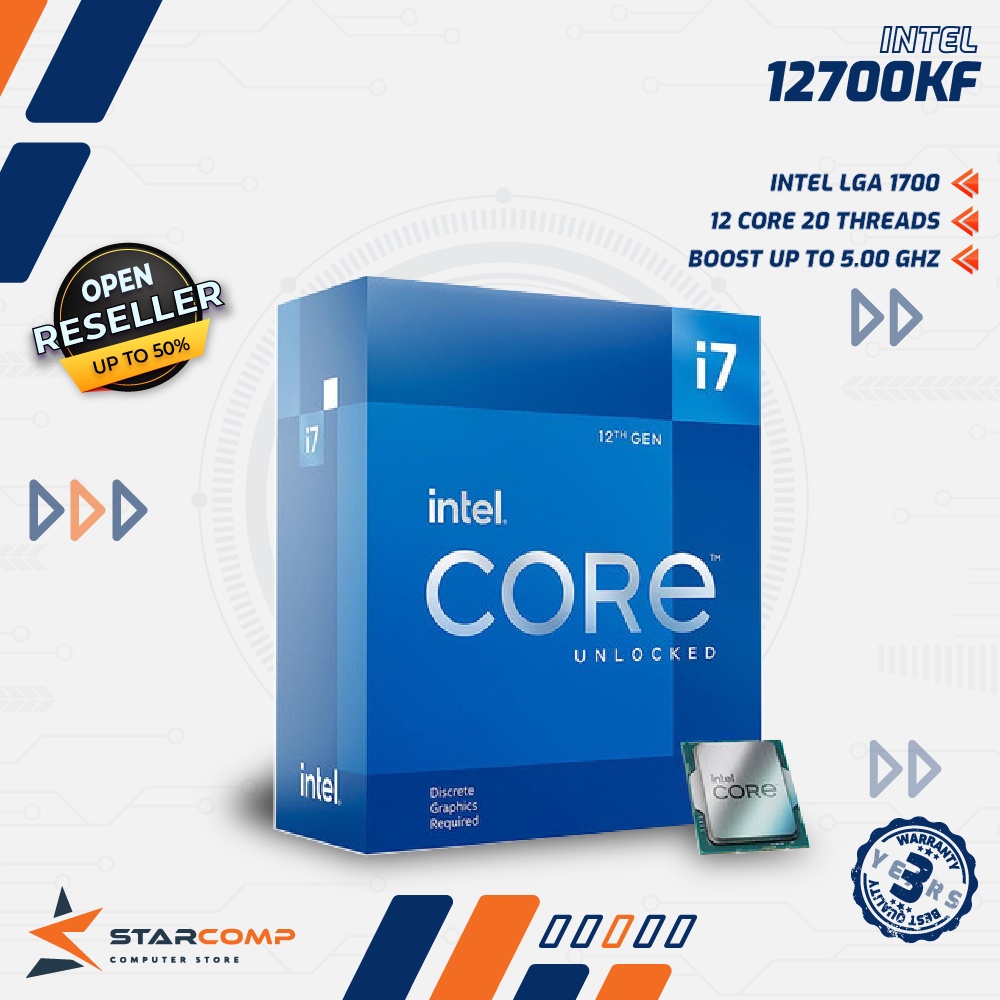 Intel Core i7 12700KF Box 5.0Ghz 12 Core 20 Threads LGA1700 Alder Lake