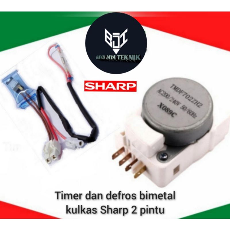 DEFROS Bimetal/ Sensor suhu Kulkas 2 Pintu SHARP ORIGINAL - Timer 1-4 Defros 4 kabel 2 socket