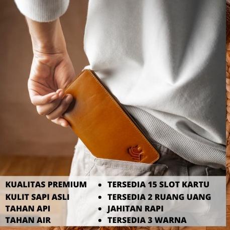 Dompet Pria Kulit Asli Original Dompet Branded Pria PanjangDompet Lipat cowok Kekinian Ori "KDT.18Oc