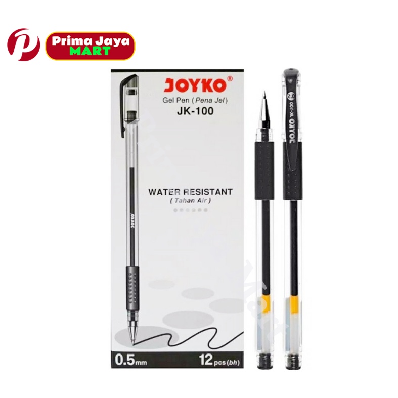 

Pulpen Gel Joyko JK-100 0,5 - Hitam (Pack 12 Pcs)