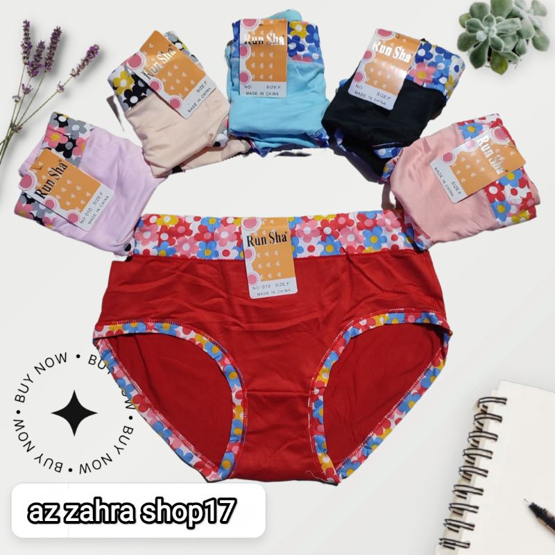(Isi 4pcs) Celana dalam wanita dewasa Run Sha (allsize Fit To XL)