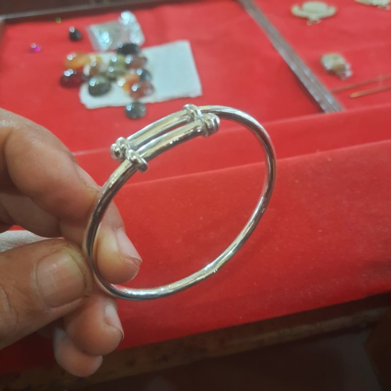 Gelang Keroncong Selisih Perak Murni  Dewasa