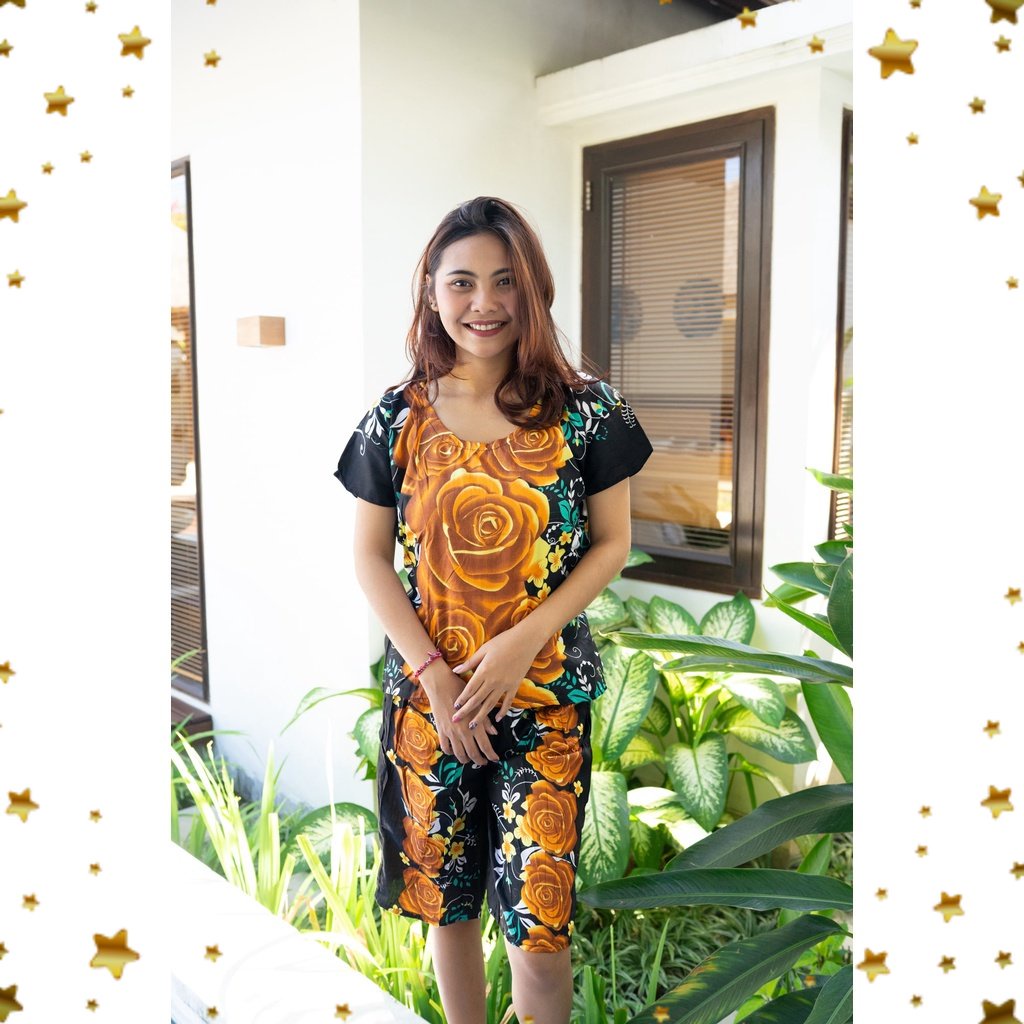 RobSignatures Setelan Celana Pendek Kulot Bali