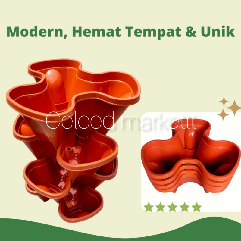 POT BUNGA SUSUN 4 TINGKAT STACKING POT