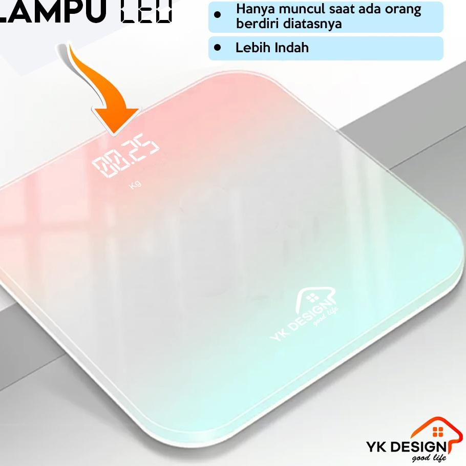 Serba Murah YK DESIGN YK-169A Timbangan badan Mini Digital BODY 180 KG WARNA GRADASI PINK BIRU [CODE