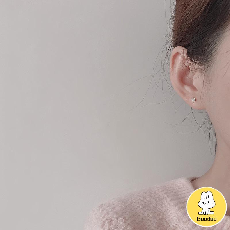 Anting Pejantan Kristal Berlian Titanium Steel S925 Untuk Wanita -Doo -Doo