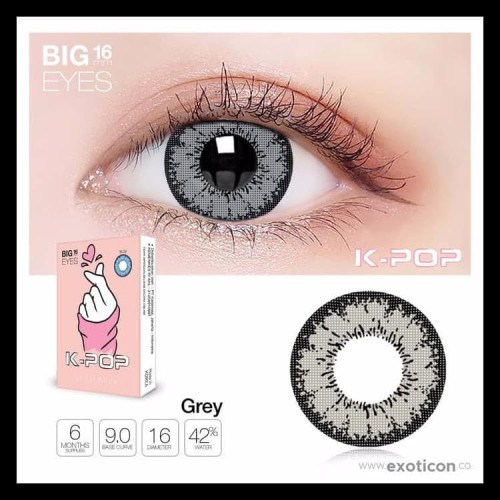 [ Normal ] HARGA PROMO : SOFTLENS KPOP COLOR GREY 16mm