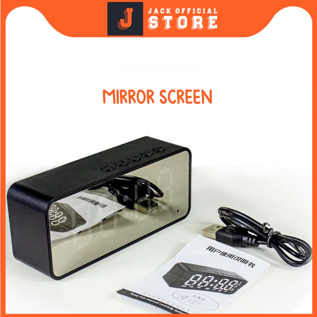 JACKSHOP Speaker Jam Bluetooth Portable Dan FM Radio Wireless Bass Mini Stereo Original Dapat Setting Alarm Untuk Membangunkan Anda LED Display Alarm Jam LED Jam Alarm Jam Meja Jam Mini Jam Audio