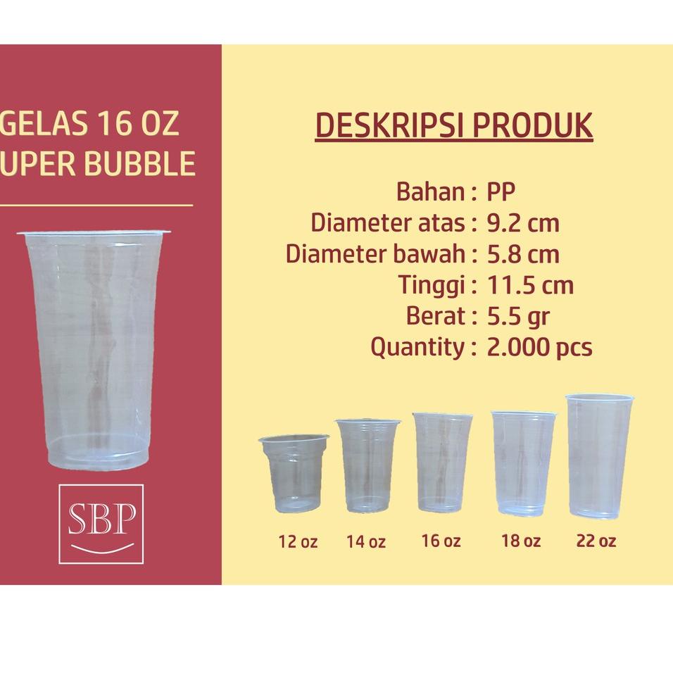 Beli Dong--Gelas Plastik 16 oz Bening Tebal