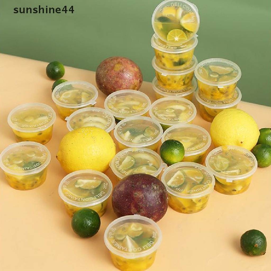 Sunshine 10PCS / Set Kontainer Plastik Transparan Sekali Pakai Untuk Saus / Bumbu Dapur