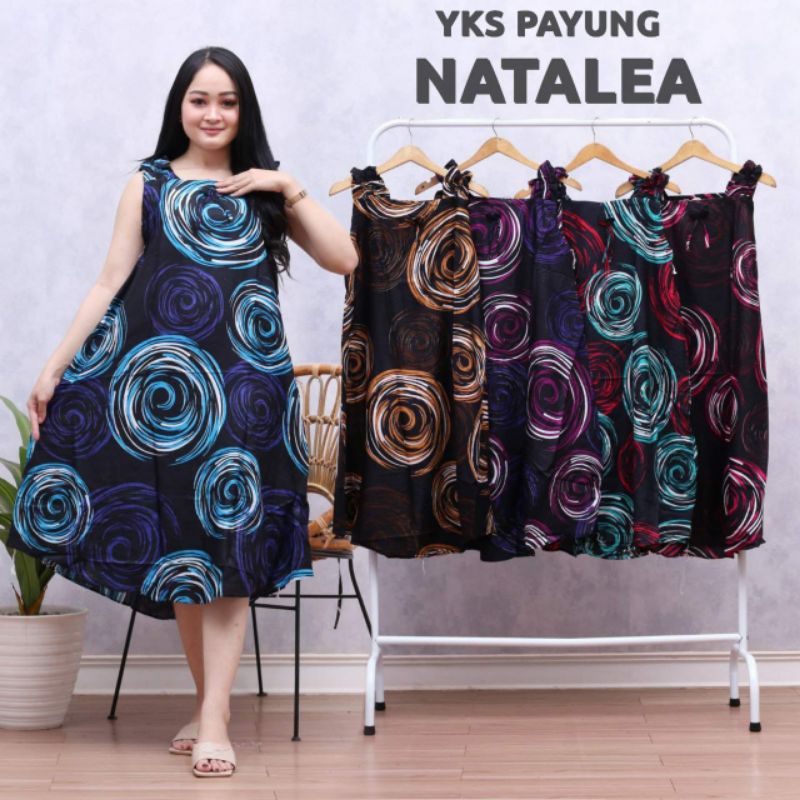 Daster Yukensi Payung 147.500 dapat 5 motif bahan rayon ld 110 bahu karet.