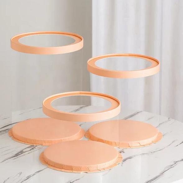 

Limited--Kotak Kue Mika Transparan Bulat Kotak Mika Tabung Serbaguna Cake Box