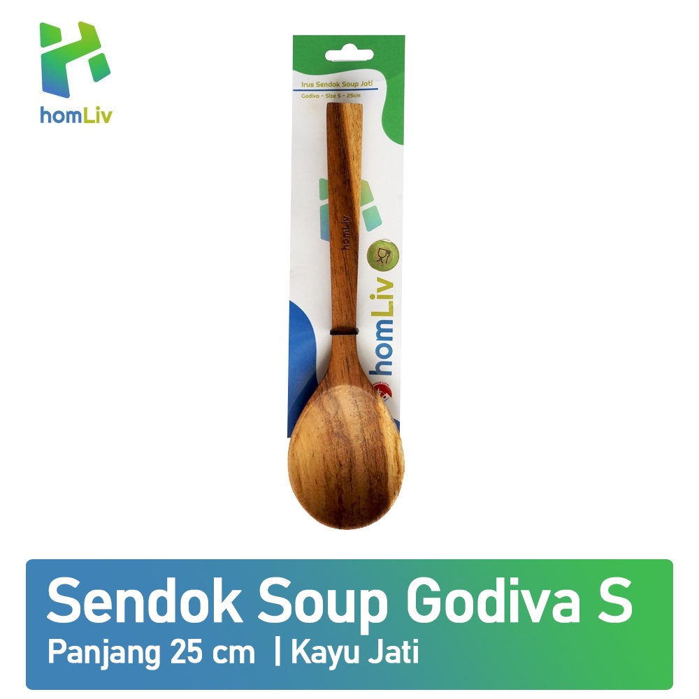 Ktmstore homLiv Irus Sendok Soup Kayu Jati Godiva Foodgrade Irus Wooden Soup Spoon