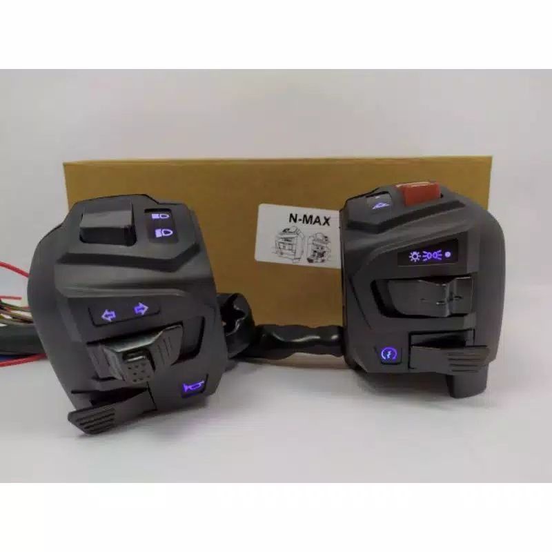 SAKLAR PULSAR SET NMAX LED BIRU KIRI KANAN PNP NMAX OLD UNIVERSAL ALL MOTOR