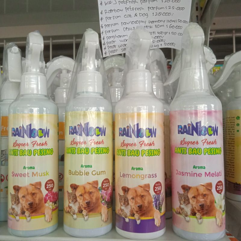 Rainbow Spray Semprot Anti Bau Pesing &amp; Kotoran Kucing Anjing Wangi 250ml