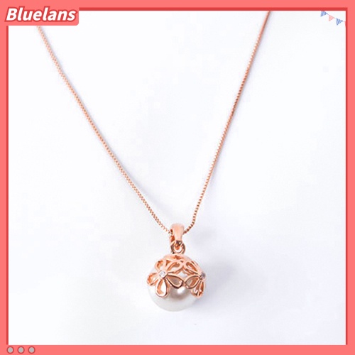 Bluelans Wedding Jewelry Set Bride Rose Gold Crystal Faux Pearl Pendant Necklace Earrings