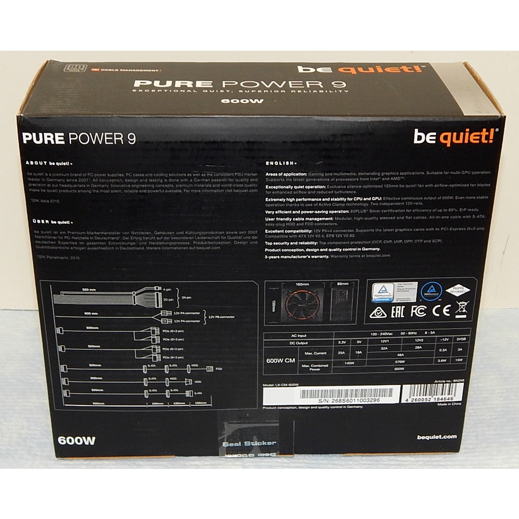 be quiet! SYSTEM POWER 9 600W CM - Modular - 80+ Bronze Certified