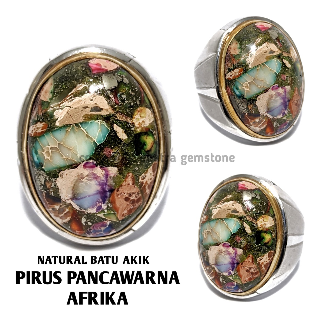 Natural Batu Akik Pirus Pancawarna Afrika Original PPA03