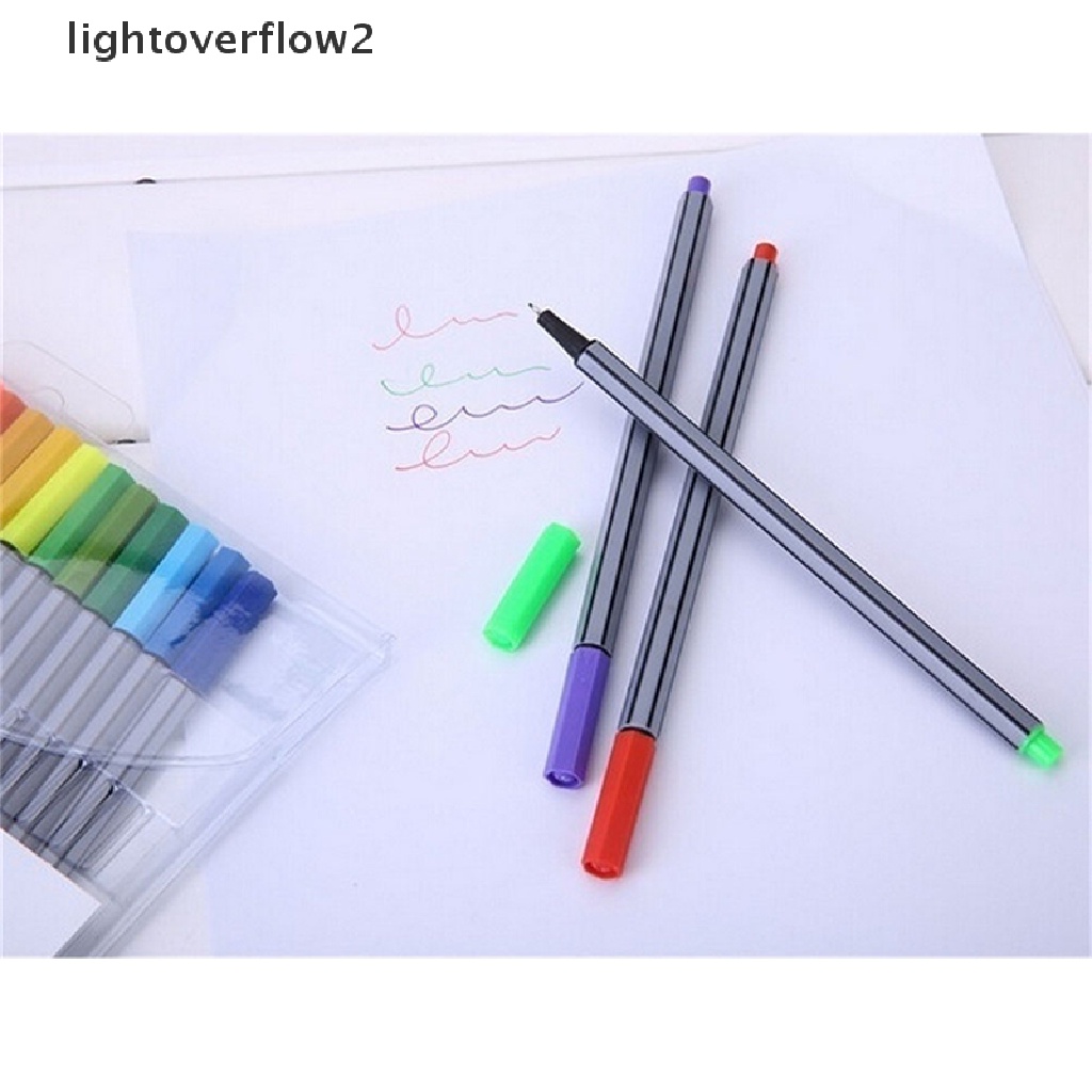 (lightoverflow2) 24 Pcs / Set Spidol Fineliner 0.4mm Kualitas Bagus