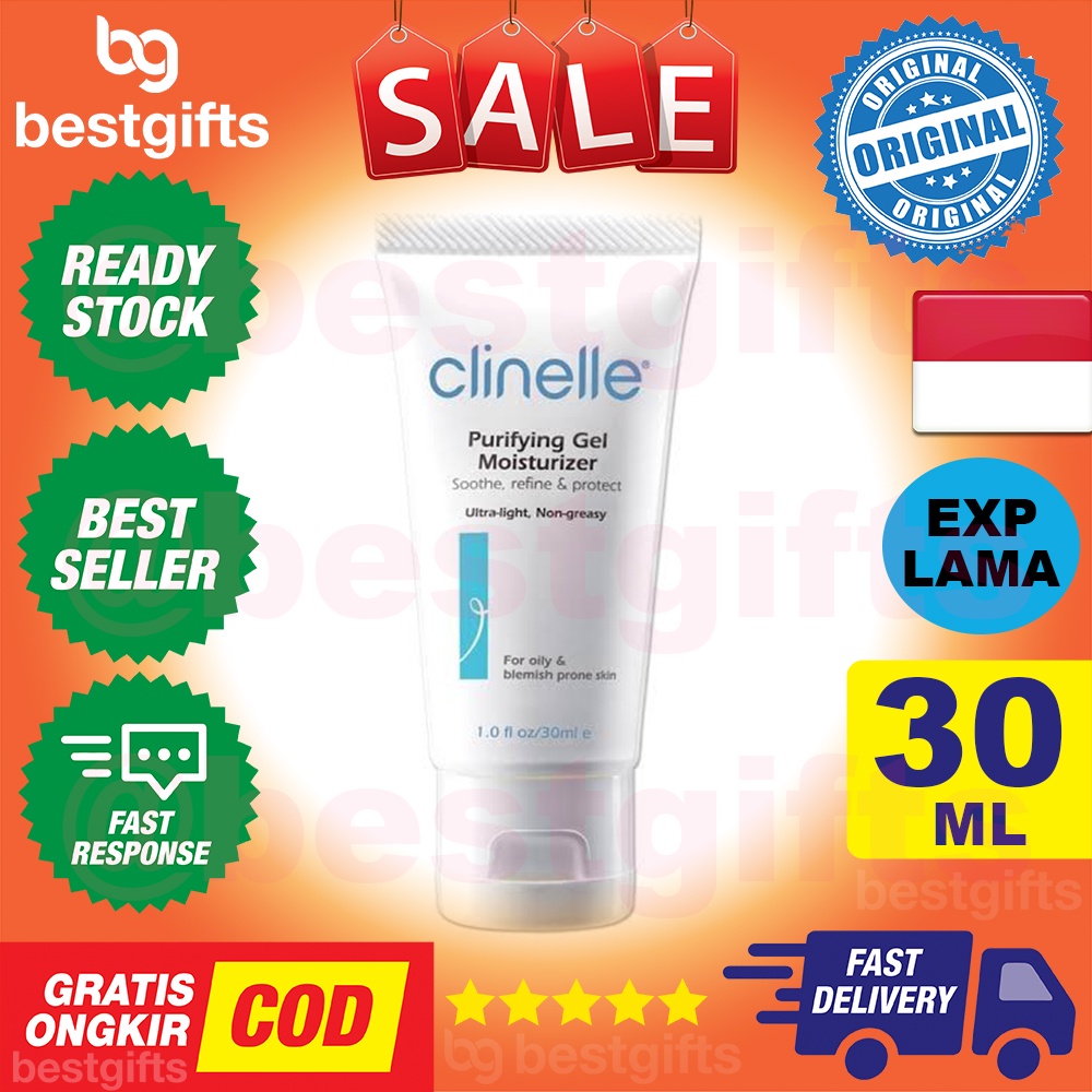 CLINELLE PURIFYING GEL MOISTURIZER GEL PELEMBAB WAJAH BERMINYAK DAN JERAWAT 30 ML