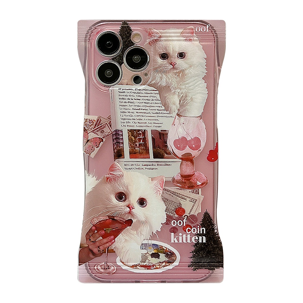 Ins Soft Case Hp Gambar Kartun Kucing Untuk iPhone 14 / 14pro / 14Plus / 14prm / 13 / 13pro / 13pro / 11 / 12pro Max