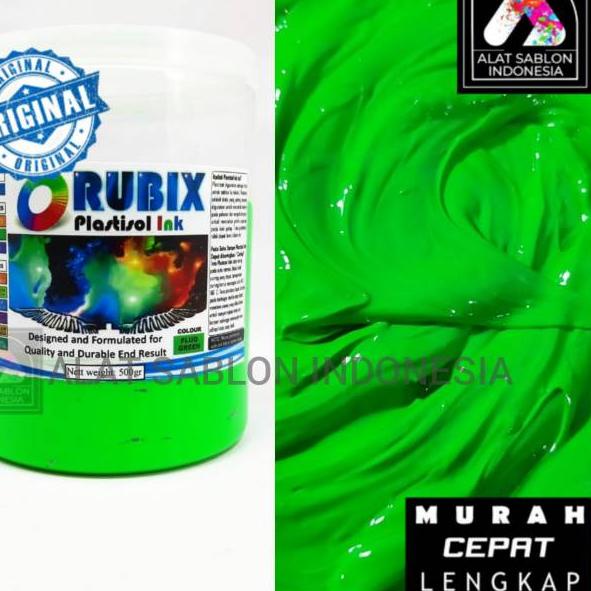 

Big Sale TINTA SABLON PLASTISOL RUBIX HIJAU STABILO FLO GREEN 500GR ..