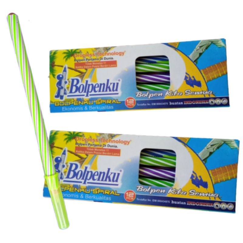 

PENA LILIN BOLPENKU (ISI 12 PCS) / BALLPOINT LILIT SPIRAL