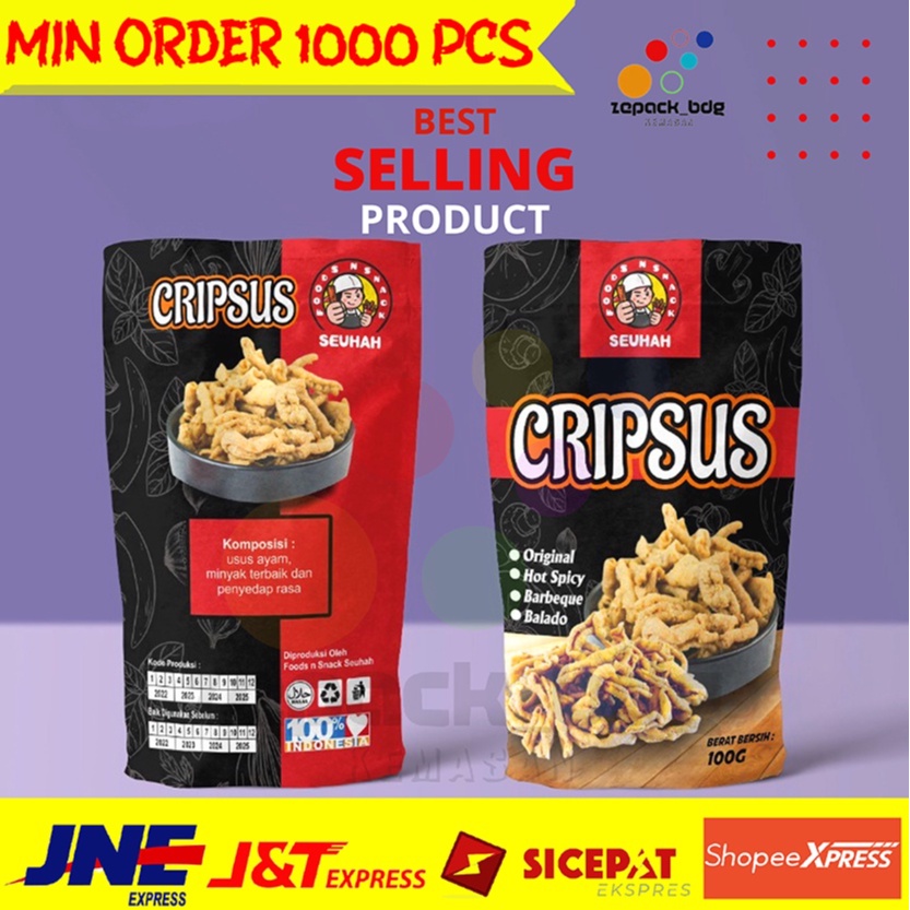 STANDING POUCH CUSTOM NON ZIPPER MINIMAL ORDER 1000 PCS UKURAN KECIL & BESAR KEMASAN MAKANAN CETAK F