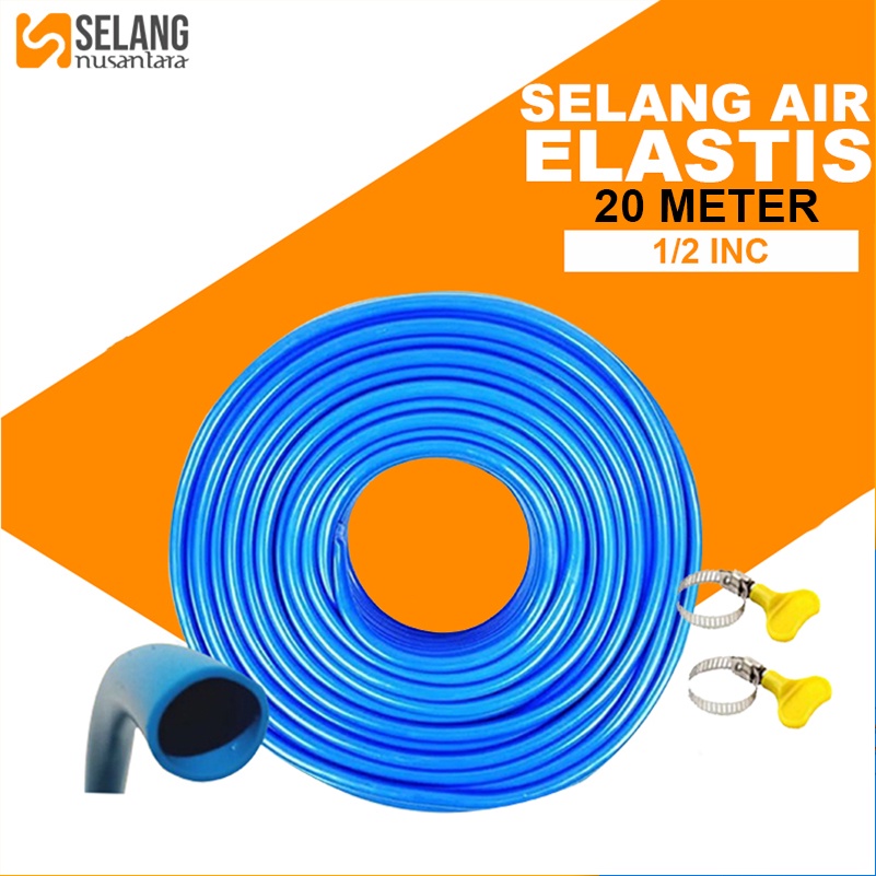 NUSANTARA Selang Air 20 Meter / Selang Air  1/2 20 Meter / Selang Dop / Selang Air Elastis Tebal