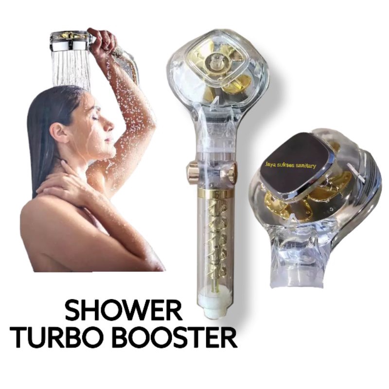 PAKET KRAN SHOWER. SET SHOWER.Turbo Fan Shower Booster New design ABS chrome high pressure Kran cabang shower warna 1/2 inch