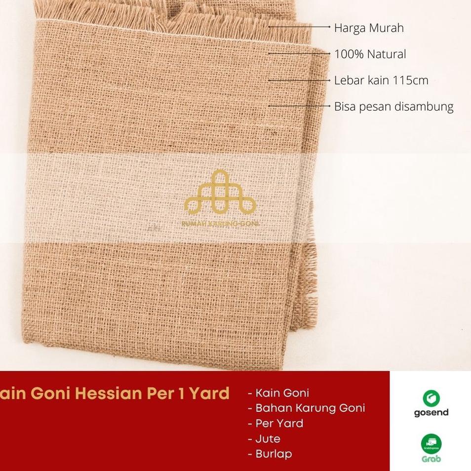 Murah Bermutu Kain Goni Hessian Per 1 Yard - Kain Goni - Bahan Karung Goni - Per Yard - Jute - Burlap