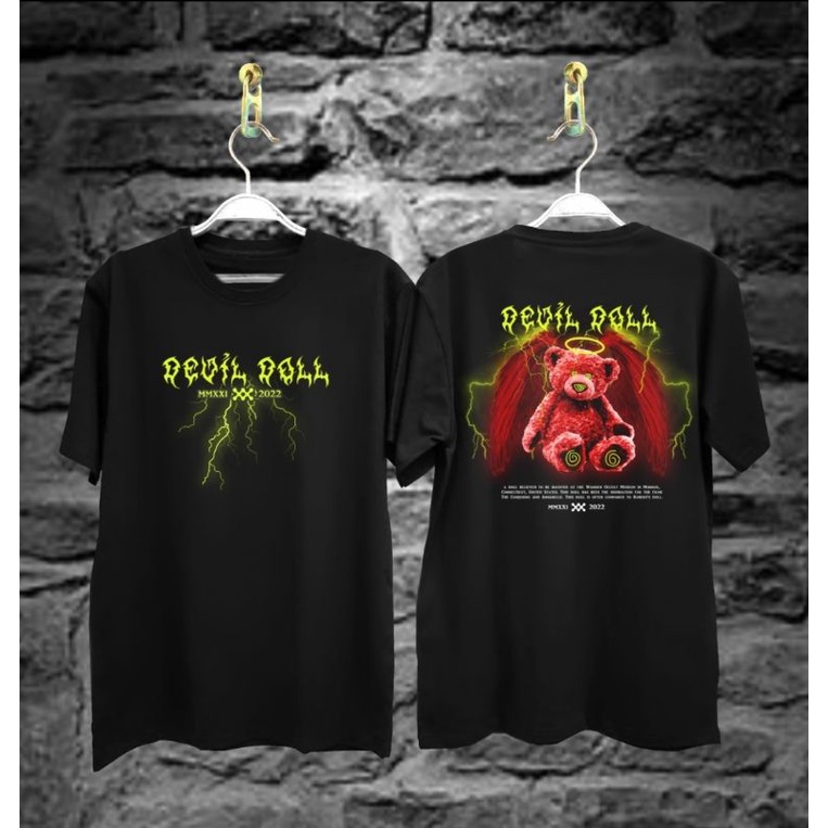 bayar di tempat kaos t-shirt pria motif bear angel devil baju kaos distro smile angel pria wanita terlaris dan termurah 2022