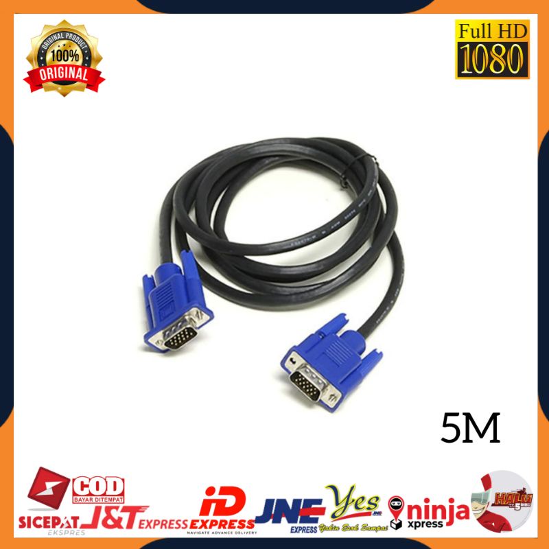 [COD] KABEL VGA MALE TO MALE VGA DIGITAL 5 METER / UNTUK KOMPUTER MONITOR PROYEKTOR 5M ORIGINAL