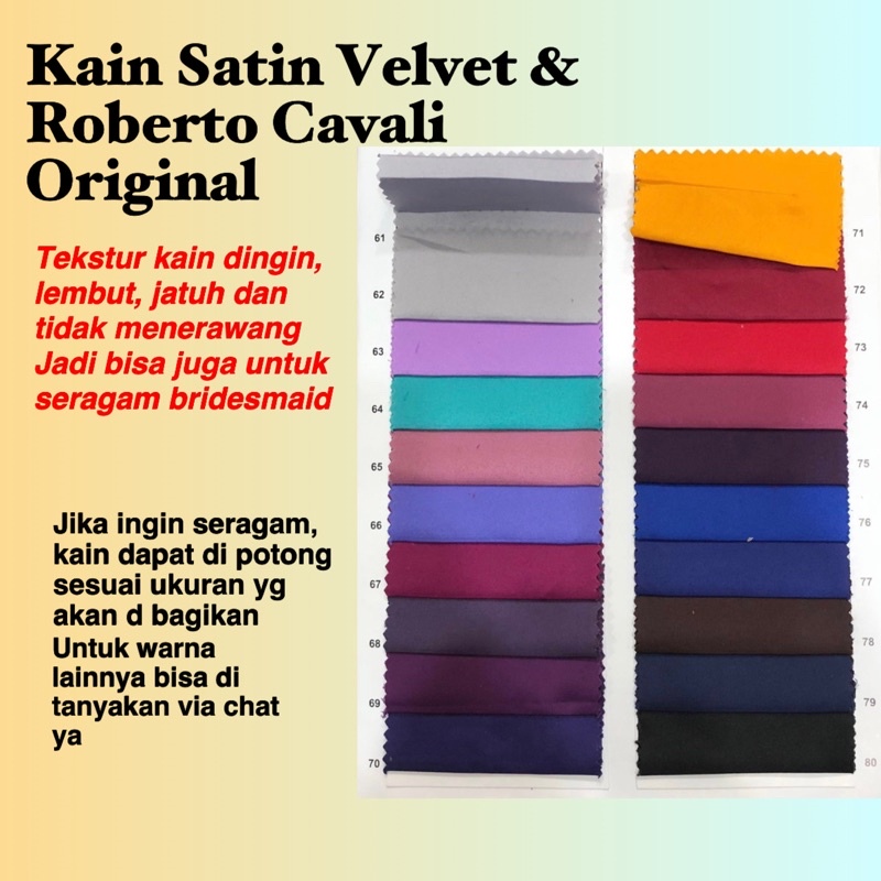 Kain Polos Satin Premium Roberto Cavalli