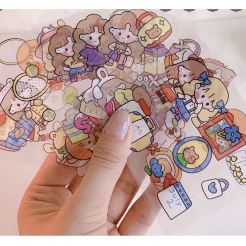 

stiker motif kartun Korea lucu anti air dekorasi handbook scrapbook