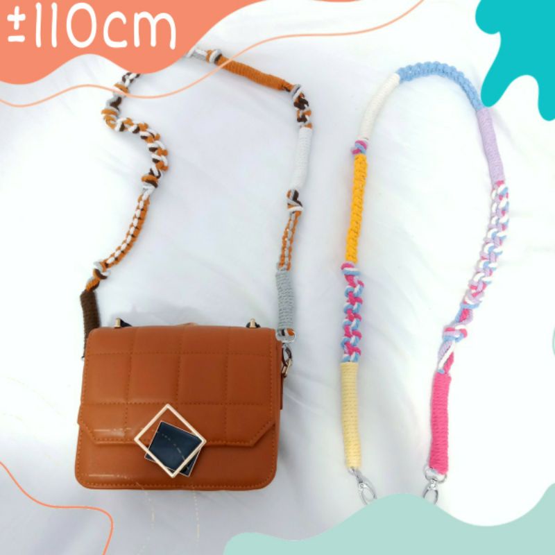 STRAP BAG MACRAME TALI TAS RAINBOW KOREAN FASHION - KatteLaurents