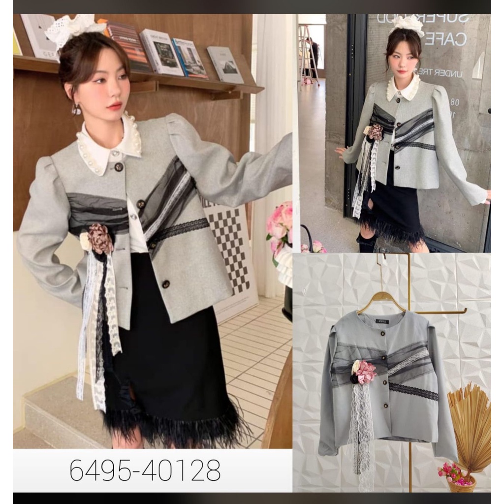 OUTER/KEMEJA/CARDIGAN CROP TOP KNIT IMPORT KOREAN STYLE