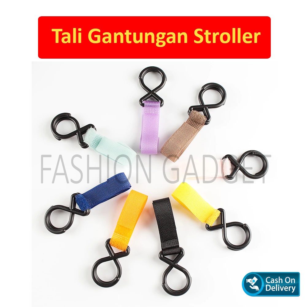 Aksesoris Stroller Gantungan Tali Stroller Hook Hanger Gantungan Popok Bayi  Tas Bayi Kereta Dorong Bayi Wrma Acak Gantungan Stroller/Gantungan Tali Stroler/Gantungan Serbaguna Super Kuat