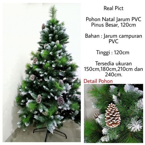 Pohon Natal Jarum PVC Pinus Besar SZ2000 120cm Pohon Natal Murah dekorasi natal aksesoris natal poho