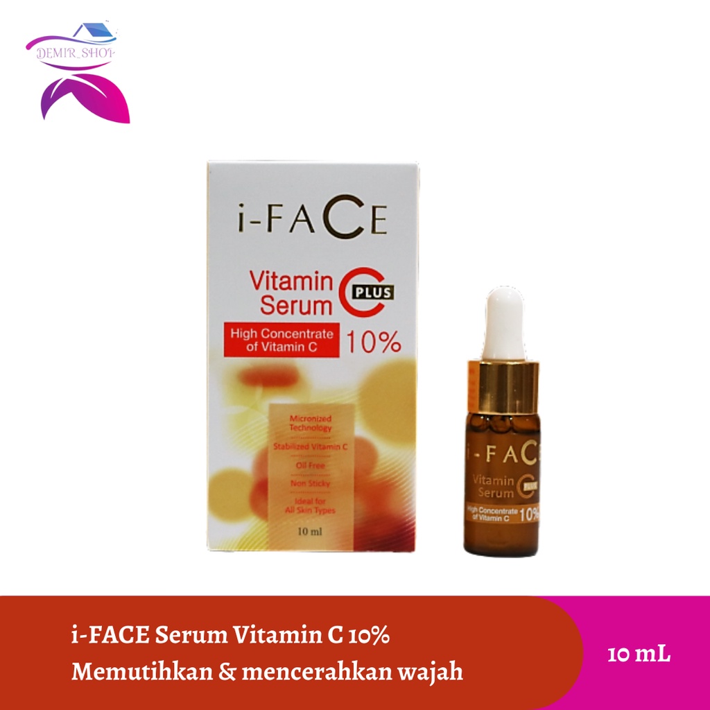 i-Face Vitamin C Serum 10 mL / Serum Wajah / Mencerahkan Kulit / Menyamarkan Kerutan