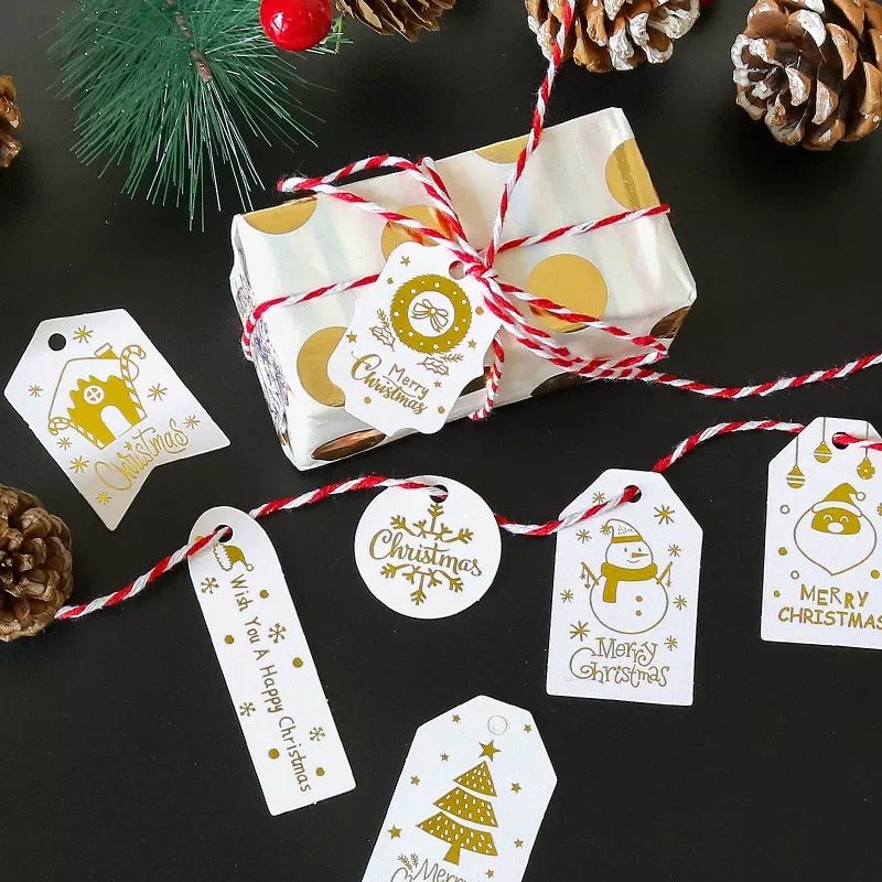 (HT1)Hangtag Gold Print Christmas/Natal