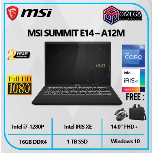 MSI SUMMIT E14 EVO I7 1280P 16GB 1TBSSD IRISXE W11 14.&quot;0FHD+ 100SRGB BLIT